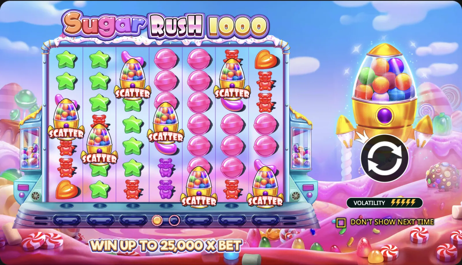Sugar Rush 1000 big win screen