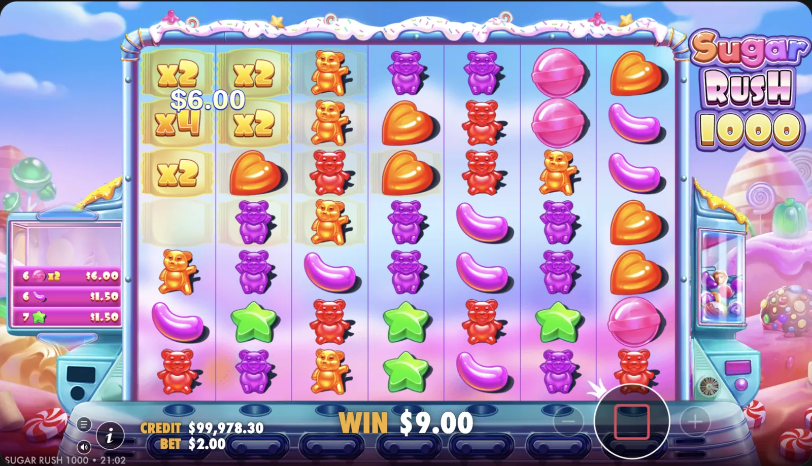 Sugar Rush 1000 multiplier grid