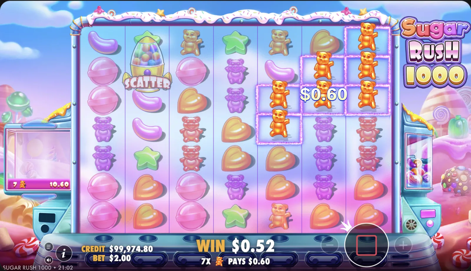 Sugar Rush 1000 scatter symbols